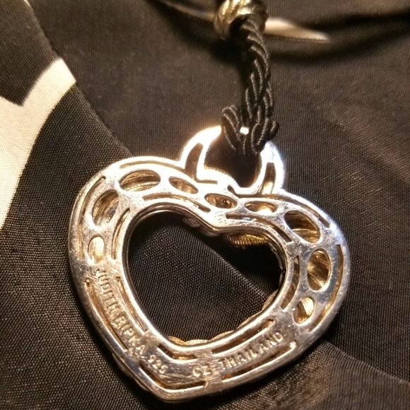 JUDITH RIPKA CZ Heart Silk Cord Necklace - Picture 3 of 8